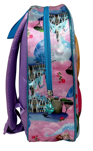 Zaino Asilo 3d Frozen DISNEY Borsa 31 CM con Charm Cristallo e Tasca Laterale - 09582