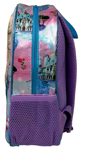 Zaino Asilo 3d Frozen DISNEY Borsa 31 CM con Charm Cristallo e Tasca Laterale - 09582