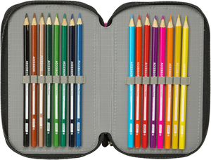 Astuccio 3 Zip Scuola Huntrix Kpop Demon Hunters Multiscomparto Portacolori - 8857