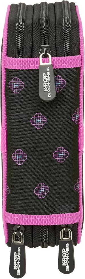 Astuccio 3 Zip Scuola Huntrix Kpop Demon Hunters Multiscomparto Portacolori - 8857