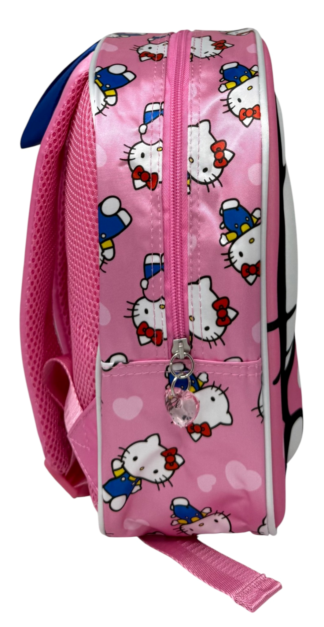 Zaino Asilo 3d Hello Kitty Sanrio Borsa 31 CM con Charm Cuore e Tasca Laterale - 09606