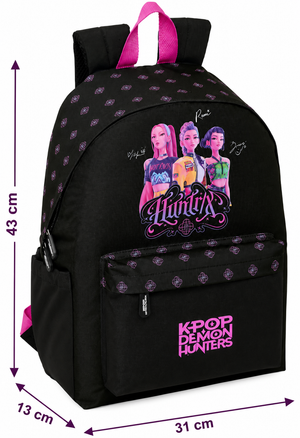 Zaino Scuola Huntrix Kpop Demon Hunters Borsa Modello Americano 43 CM con Tasca Porta Laptop - 8775