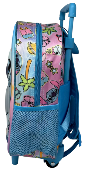 Zaino Asilo Trolley 3d Stitch DISNEY 34 CM con Spallacci e Carrello- 09623