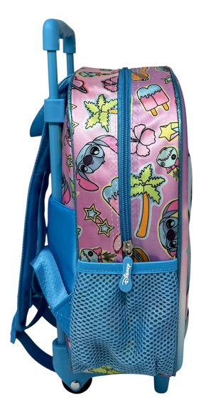 Zaino Asilo Trolley 3d Stitch DISNEY 34 CM con Spallacci e Carrello- 09623