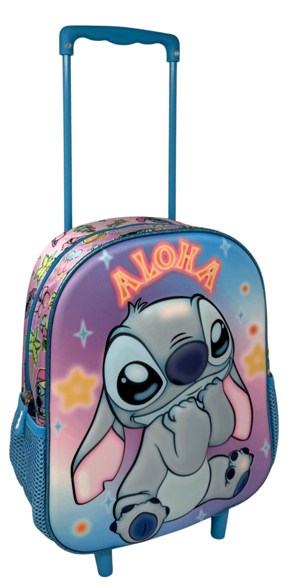 Zaino Asilo Trolley 3d Stitch DISNEY 34 CM con Spallacci e Carrello- 09623