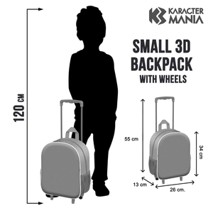 Zaino Asilo Trolley 3d Stitch DISNEY 34 CM con Spallacci e Carrello- 09623
