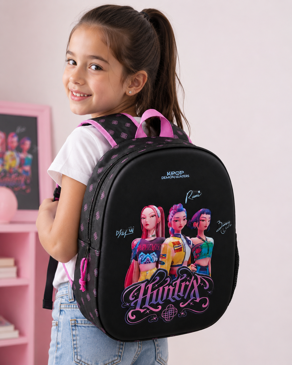 Zaino Asilo 3d Kpop Demon Hunters Huntrix Borsa 33 CM con Tasca Laterale - 64267589