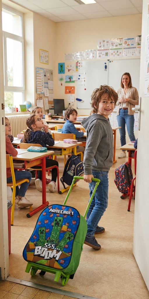 Zaino Asilo Trolley Minecraft Borsa per Scuola Materna Tempo Libero - Fu5224
