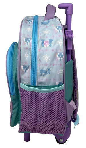 Zaino Asilo Trolley Frozen DISNEY con Tasca Frontale 30 Cm. Manico Allungabile - Sf5323