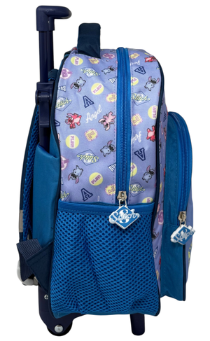 Zaino Asilo Trolley Stitch DISNEY con Tasca Frontale 30 Cm. Manico Allungabile - Sf5293