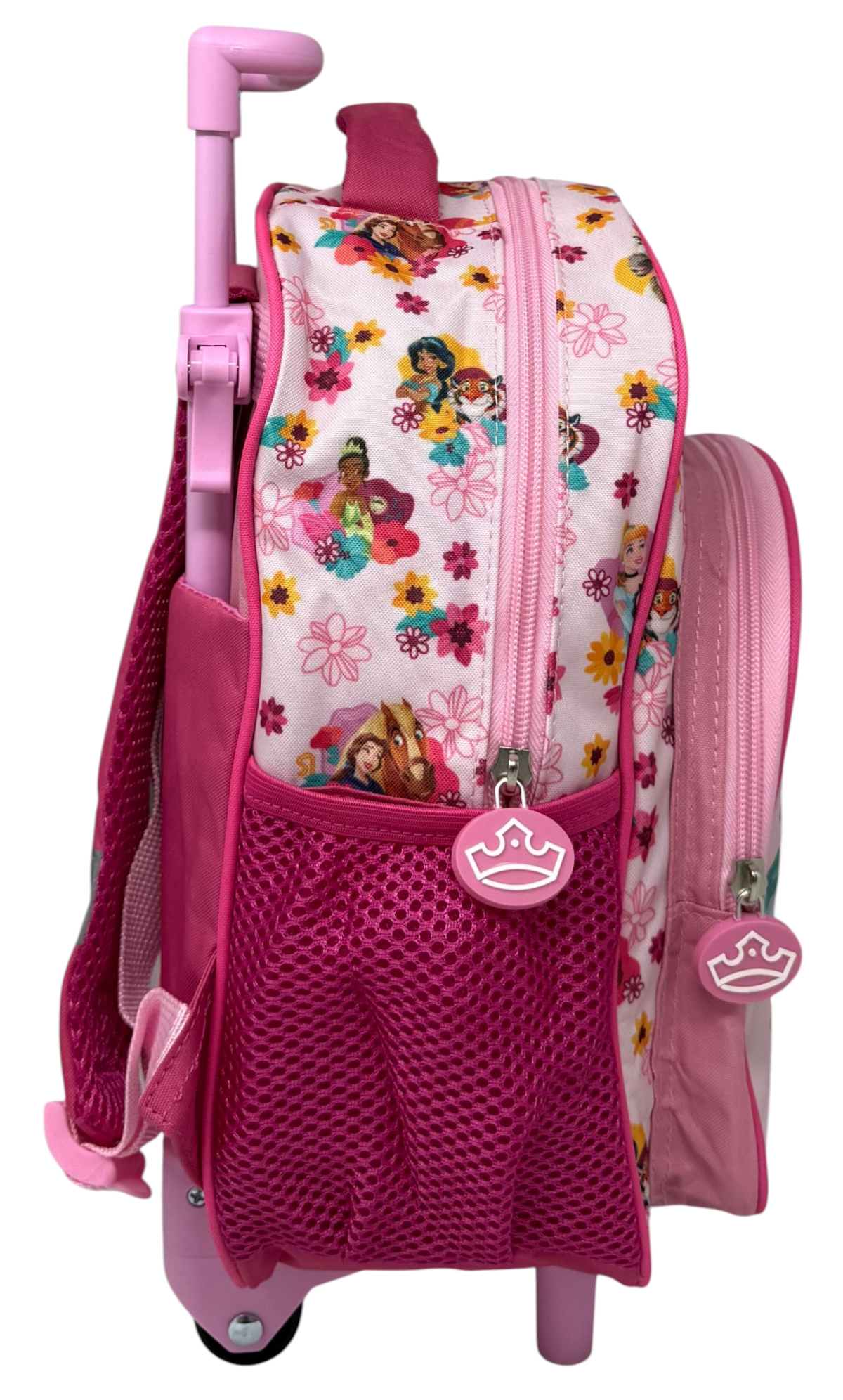 Zaino Asilo Trolley Principesse DISNEY con Tasca Frontale 30 Cm. Manico Allungabile - Sf5347
