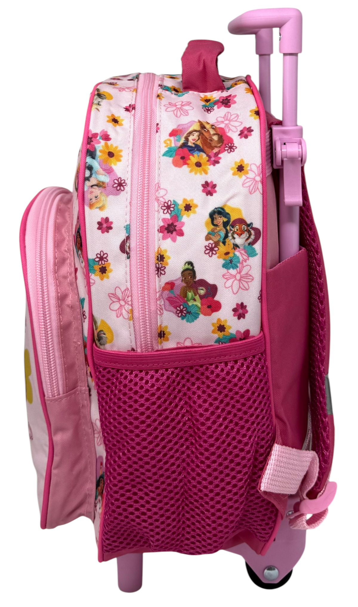 Zaino Asilo Trolley Principesse DISNEY con Tasca Frontale 30 Cm. Manico Allungabile - Sf5347