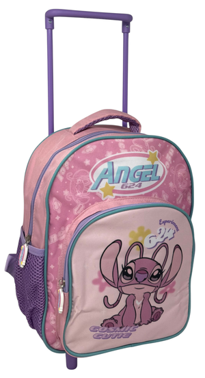 Zaino Asilo Trolley Angel DISNEY con Tasca Frontale 30 Cm. Manico Allungabile - Sf4319