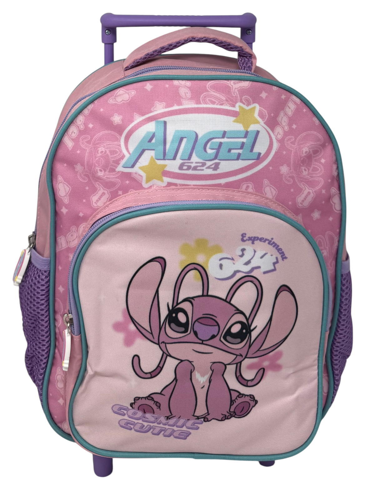 Zaino Asilo Trolley Angel DISNEY con Tasca Frontale 30 Cm. Manico Allungabile - Sf4319