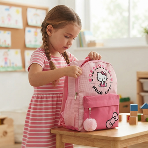 Zaino Asilo Hello Kitty Sanrio con Tasca Frontale Borsa Passeggio 31 CM - Zh25009