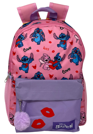 Zaino Asilo Stitch Angel DISNEY con Tasca Frontale Borsa Passeggio 31 CM - Zh25004