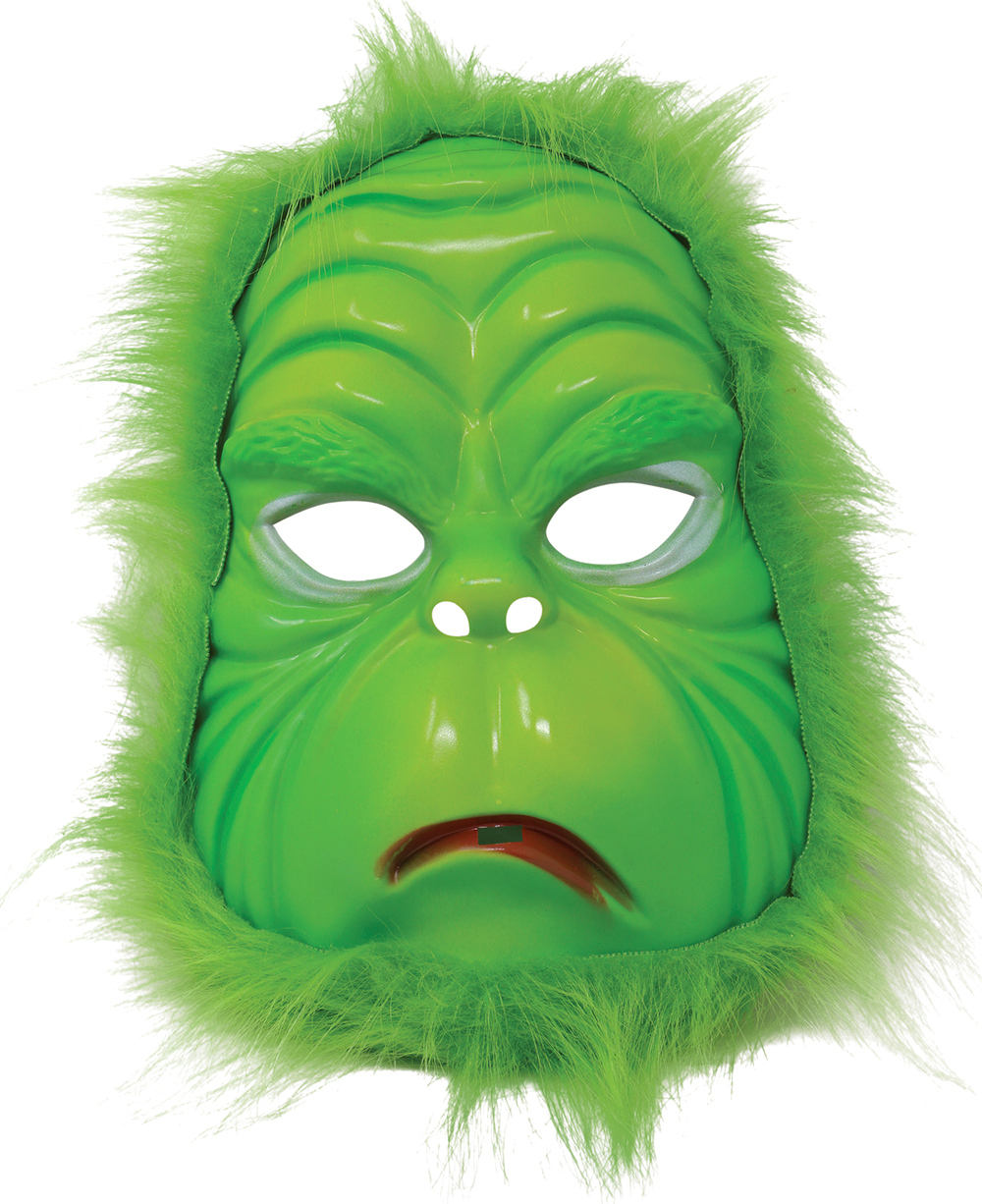 Maschera Folle Verde in PVC con Elastico Accessorio Travestimento Cosplay Grinch - 20103