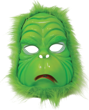 Maschera Folle Verde in PVC con Elastico Accessorio Travestimento Cosplay Grinch - 20103