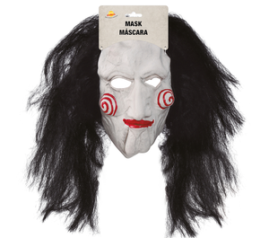 Maschera Marionetta in Lattice con Capelli Adulto Travestimento Halloween Cosplay Saw L'enigmista - 2860