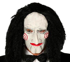 Maschera Marionetta in Lattice con Capelli Adulto Travestimento Halloween Cosplay Saw L'enigmista - 2860