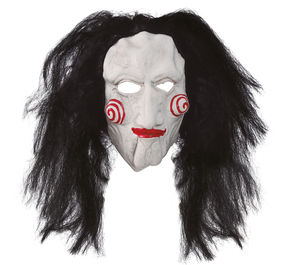 Maschera Marionetta in Lattice con Capelli Adulto Travestimento Halloween Cosplay Saw L'enigmista - 2860