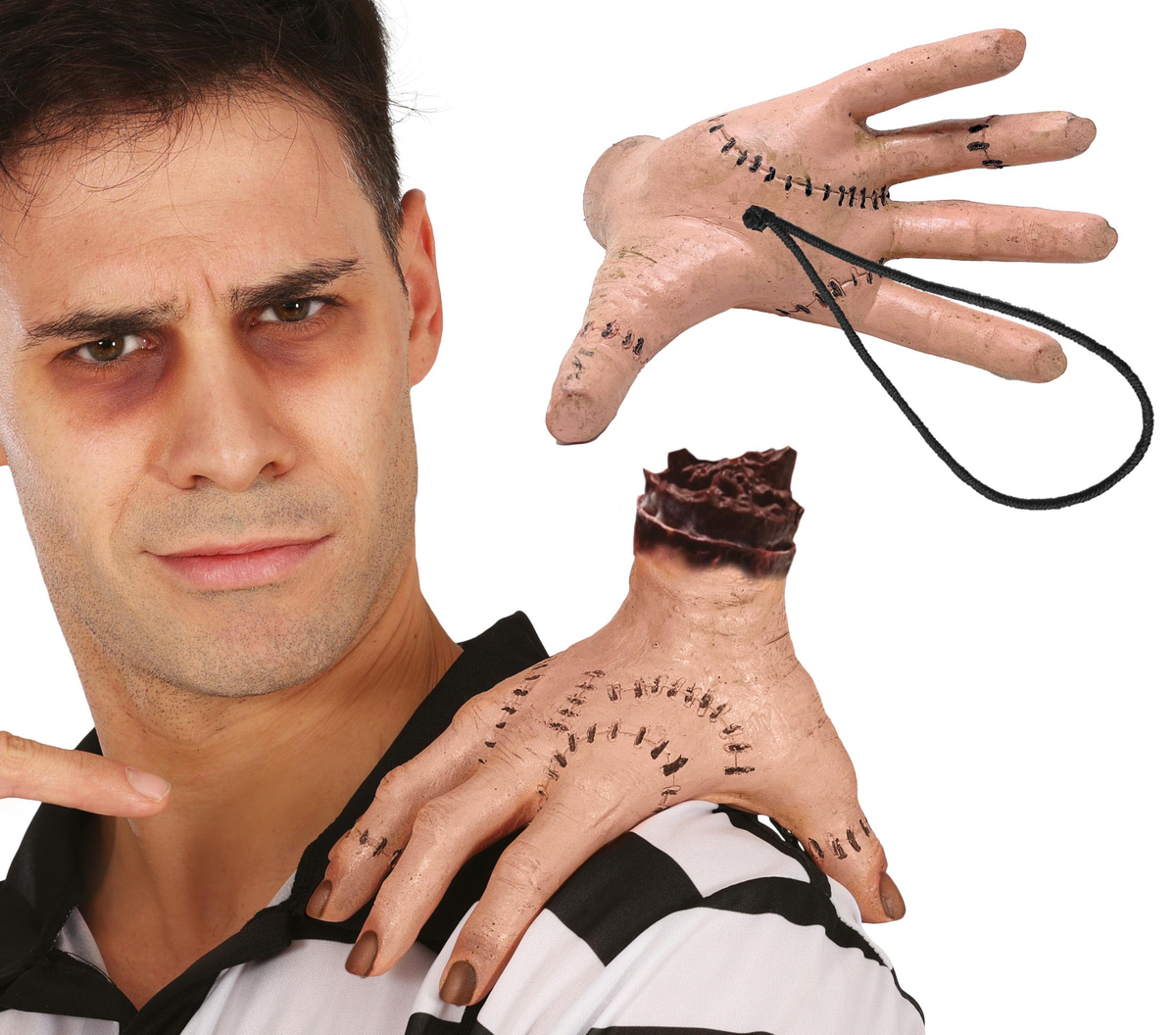 Decorazione la Mano con Elastico Accessorio Travestimento Halloween Cosplay Mercoledì Addams - 26534