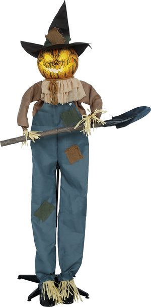Decorazione Spaventapasseri 190 CM con Base Animato Luci Suoni e Movimento Accessorio Halloween - 29853