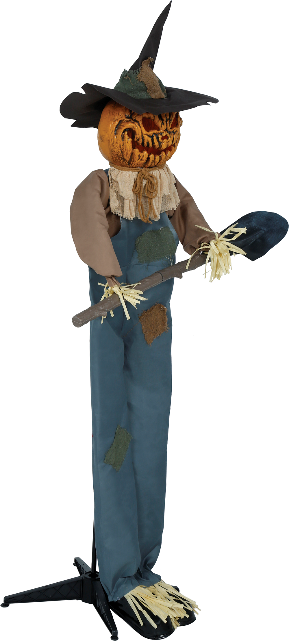 Decorazione Spaventapasseri 190 CM con Base Animato Luci Suoni e Movimento Accessorio Halloween - 29853