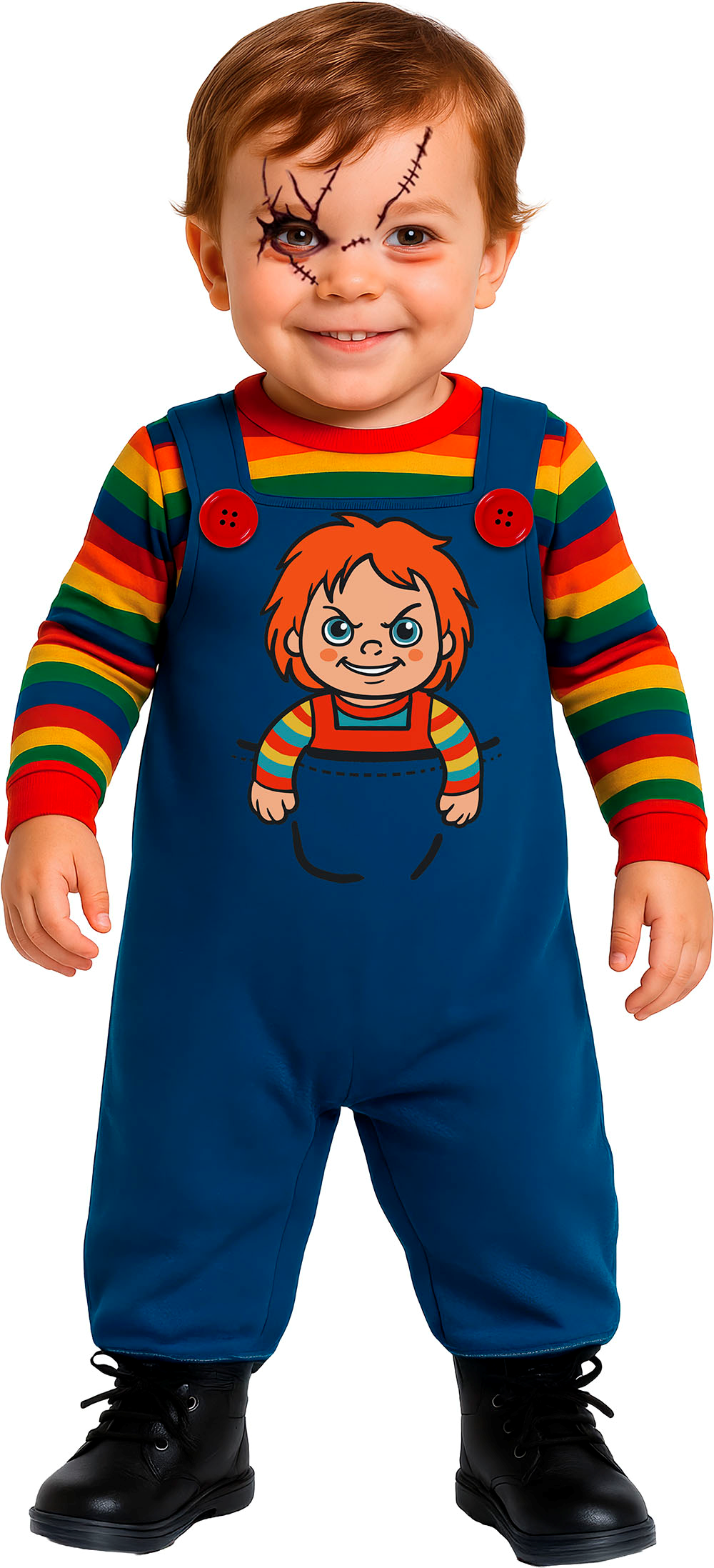 Costume Bambola Malvagia Tuta Intera Travestimento Halloween Carnevale Cosplay Chucky - 7623