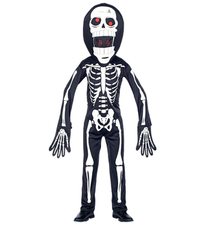 Costume Scheletro con Maschera Sovradimensionata Travestimento Halloween Cosplay - 0879