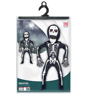 Costume Scheletro con Maschera Sovradimensionata Travestimento Halloween Cosplay - 0879