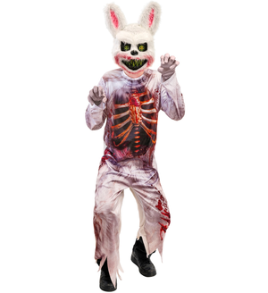 Costume Coniglio Zombie Tuta e Maschera Travestimento Halloween Carnevale Cosplay - 2152