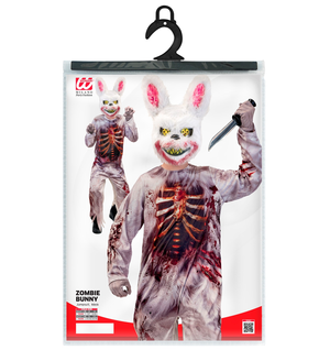 Costume Coniglio Zombie Tuta e Maschera Travestimento Halloween Carnevale Cosplay - 2152