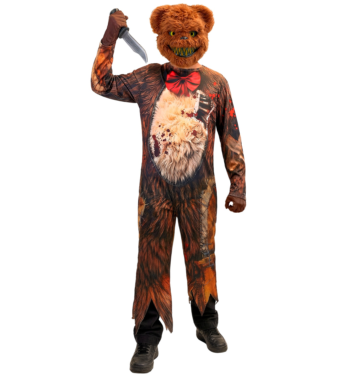 Costume Orso Zombie Tuta e Maschera Travestimento Halloween Carnevale Cosplay- 2197