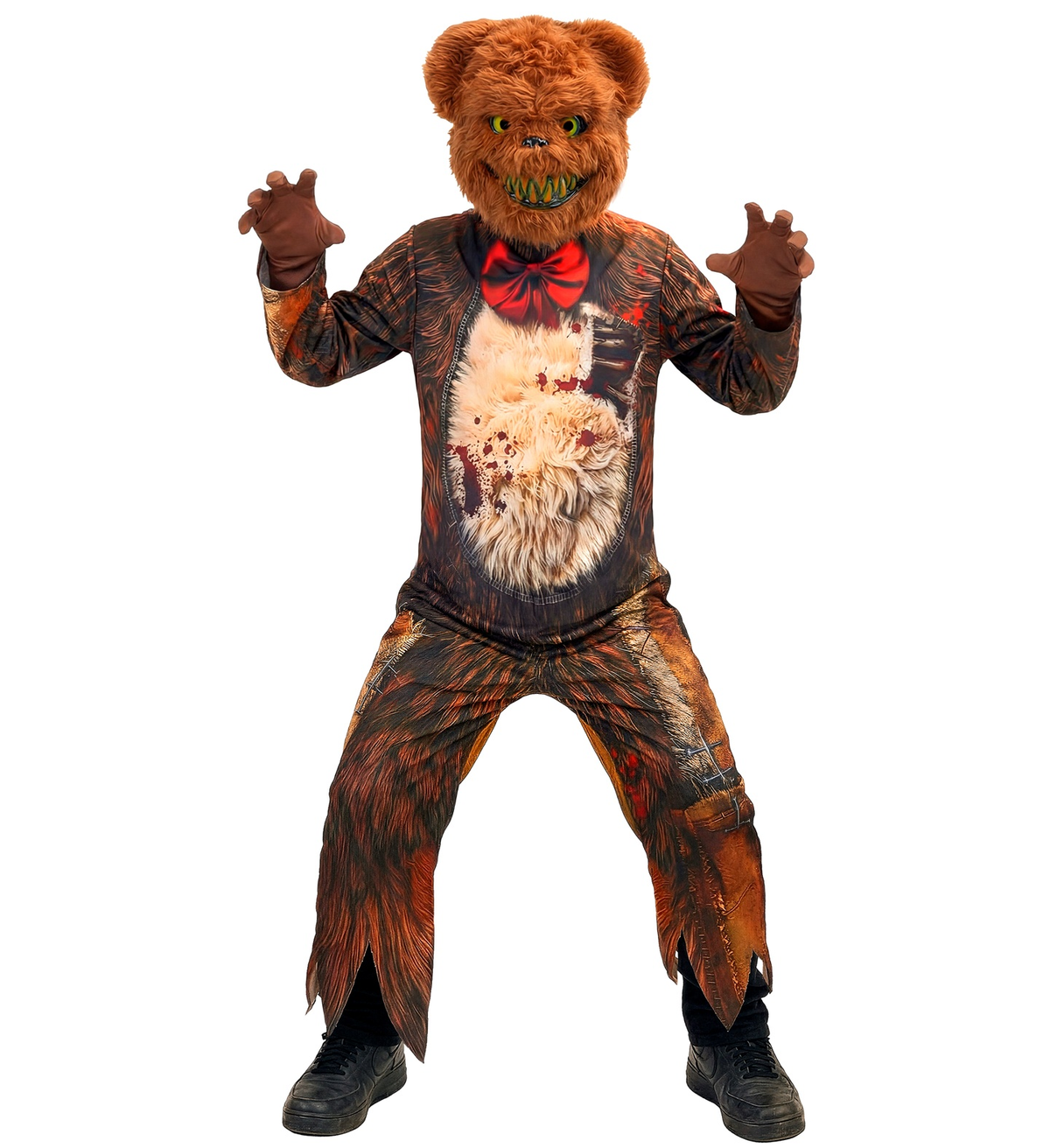Costume Orso Zombie Tuta e Maschera Travestimento Halloween Carnevale Cosplay- 2197