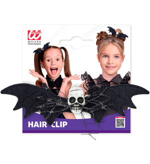 Fermacapelli Teschio Pipistrello Accessori per Travestimento Carnevale Halloween - 65013
