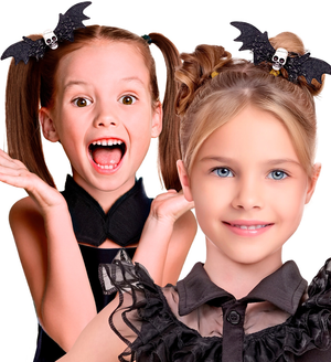 Fermacapelli Teschio Pipistrello Accessori per Travestimento Carnevale Halloween - 65013