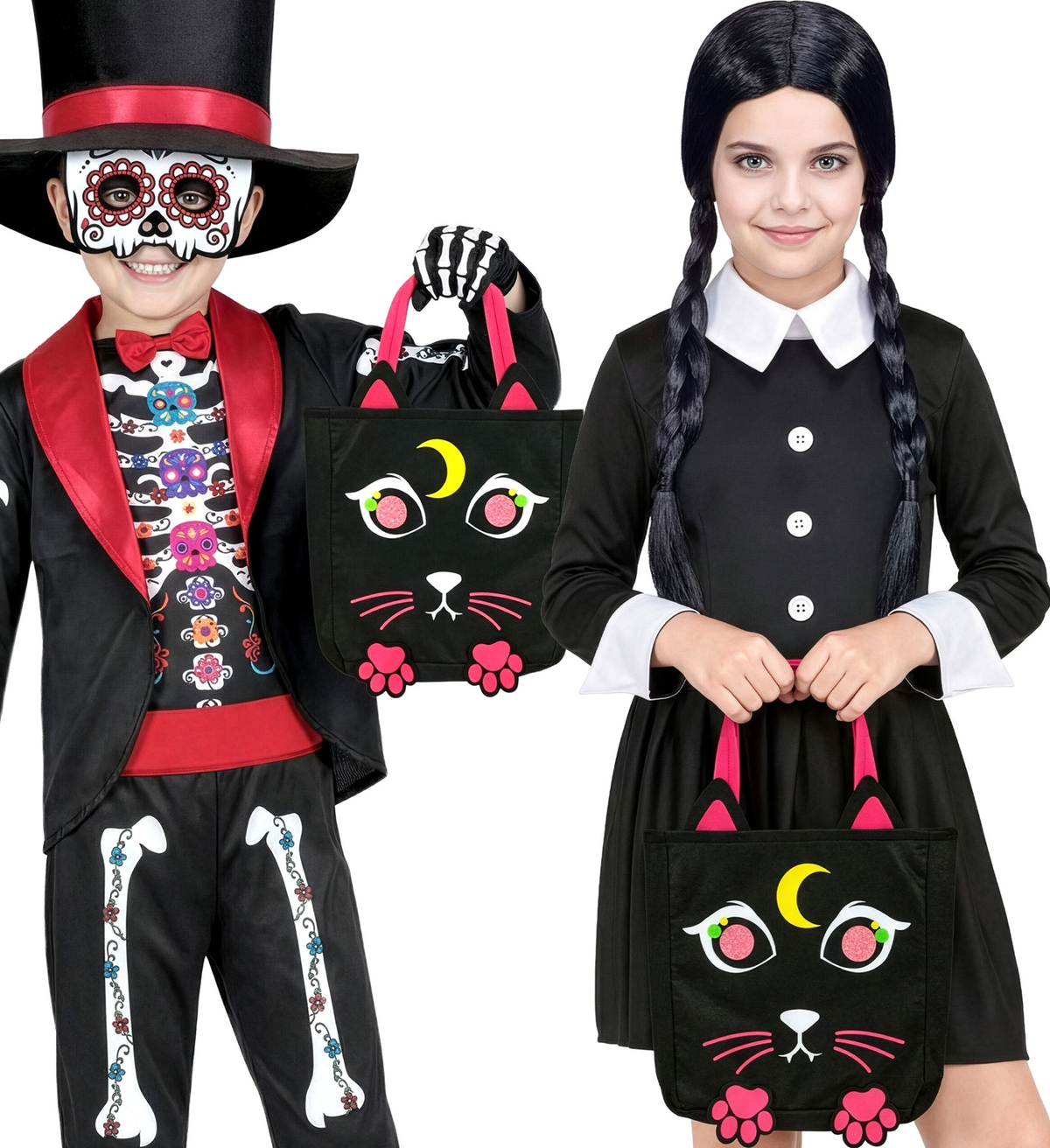 Cestino Dolcetto O Scherzetto Gatto Borsetta Accessorio Travestimento Halloween - 86875