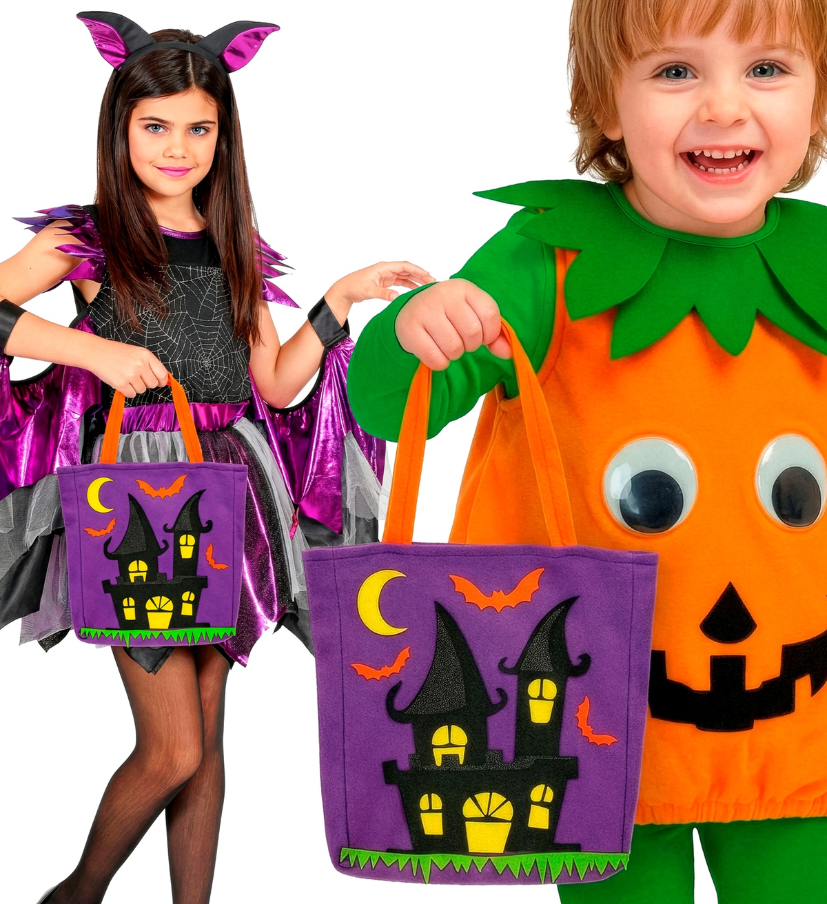 Cestino Dolcetto O Scherzetto Casa Spiritata Borsetta Accessorio Travestimento Halloween - 86876