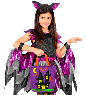 Cestino Dolcetto O Scherzetto Casa Spiritata Borsetta Accessorio Travestimento Halloween - 86876