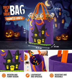Cestino Dolcetto O Scherzetto Casa Spiritata Borsetta Accessorio Travestimento Halloween - 86876