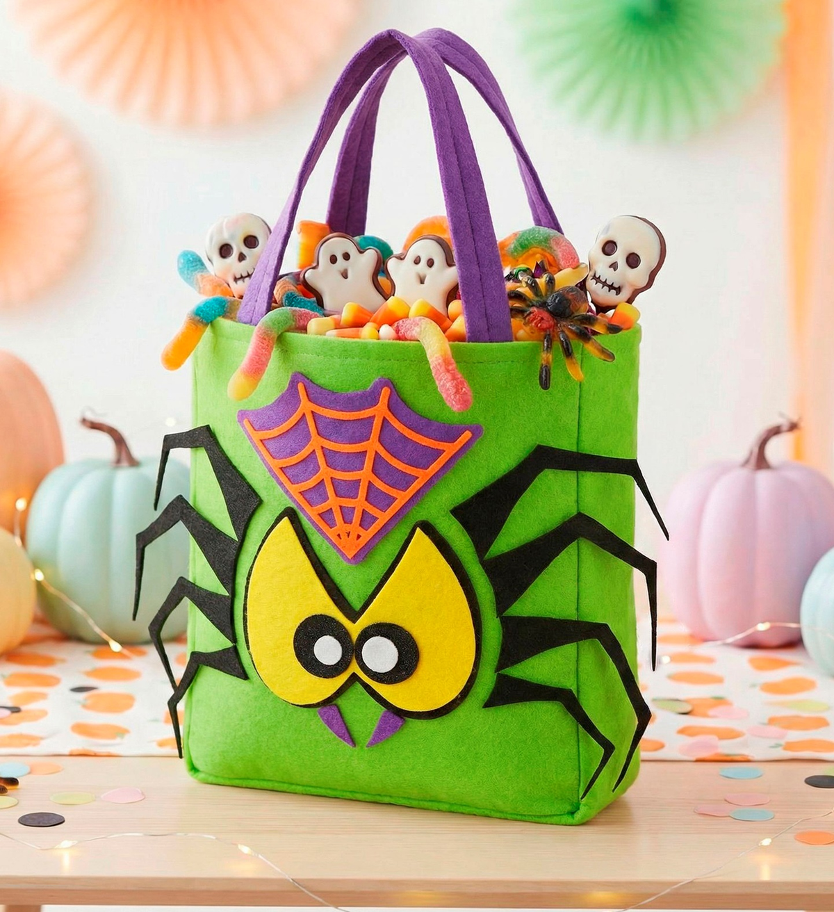Cestino Dolcetto O Scherzetto Ragno Borsetta Accessorio Travestimento Halloween - 86877