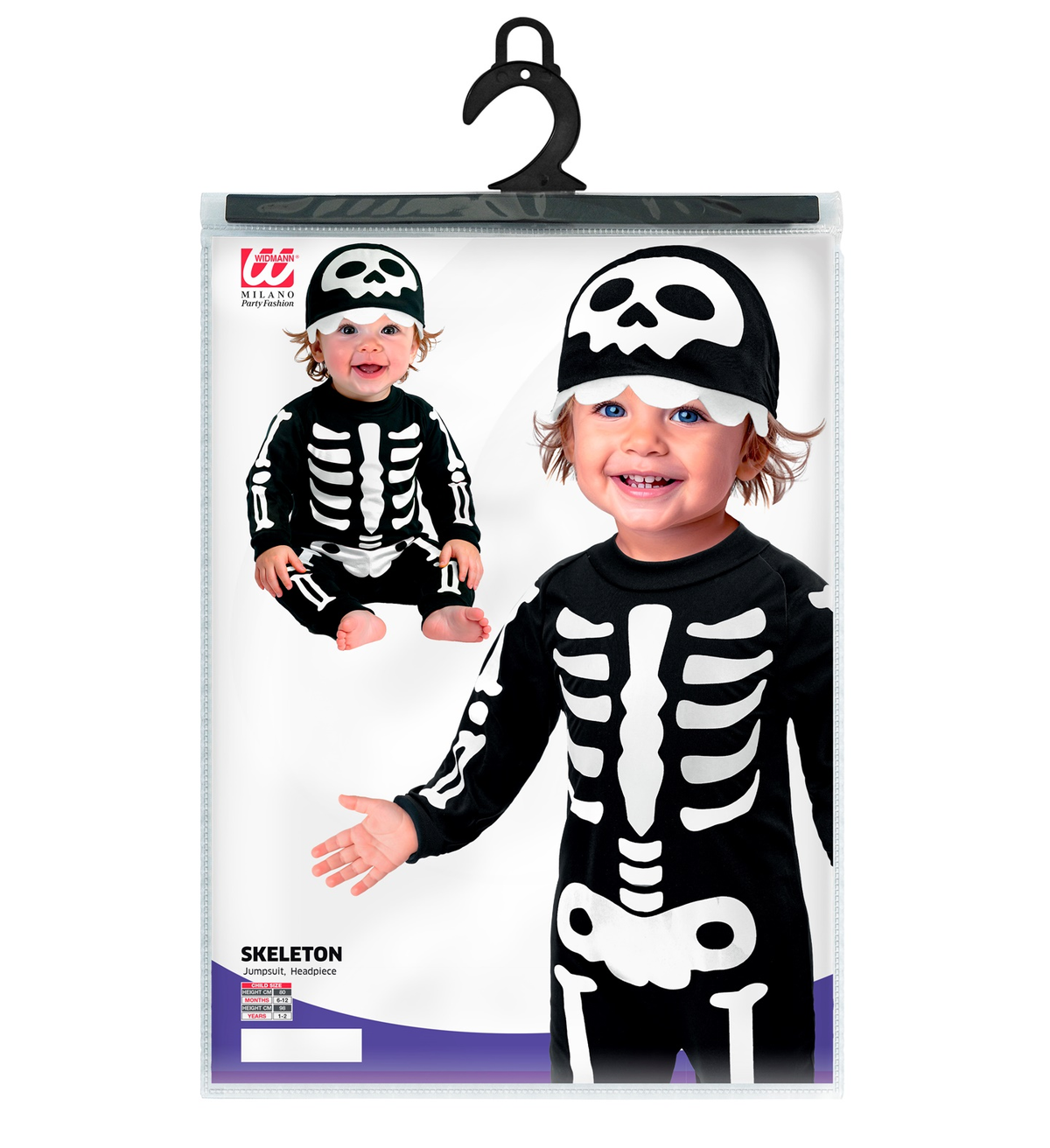 Costume Scheletro Tuta e Copricapo Travestimento Halloween Carnevale Cosplay - 9334
