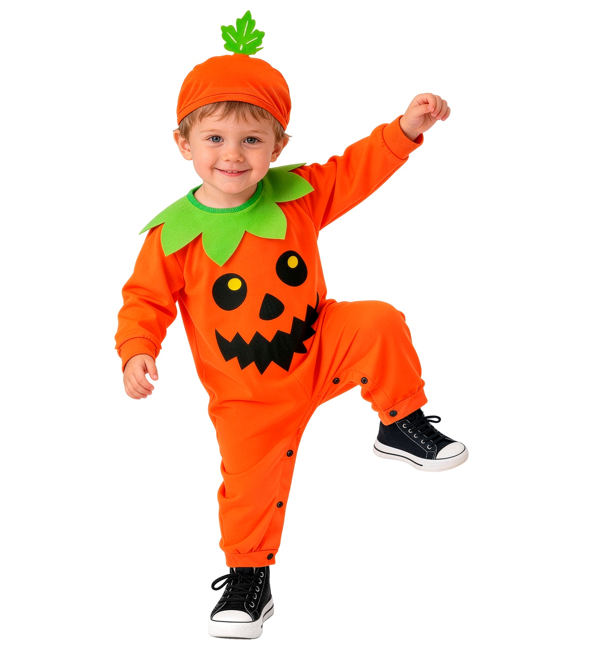 Costume Zucca Tuta e Copricapo Travestimento Halloween Carnevale Cosplay - 9335