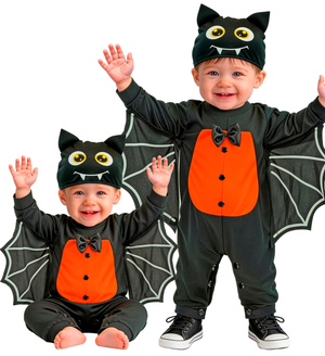 Costume Pipistrello Tuta e Copricapo Travestimento Halloween Carnevale Cosplay - 9336