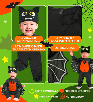 Costume Pipistrello Tuta e Copricapo Travestimento Halloween Carnevale Cosplay - 9336