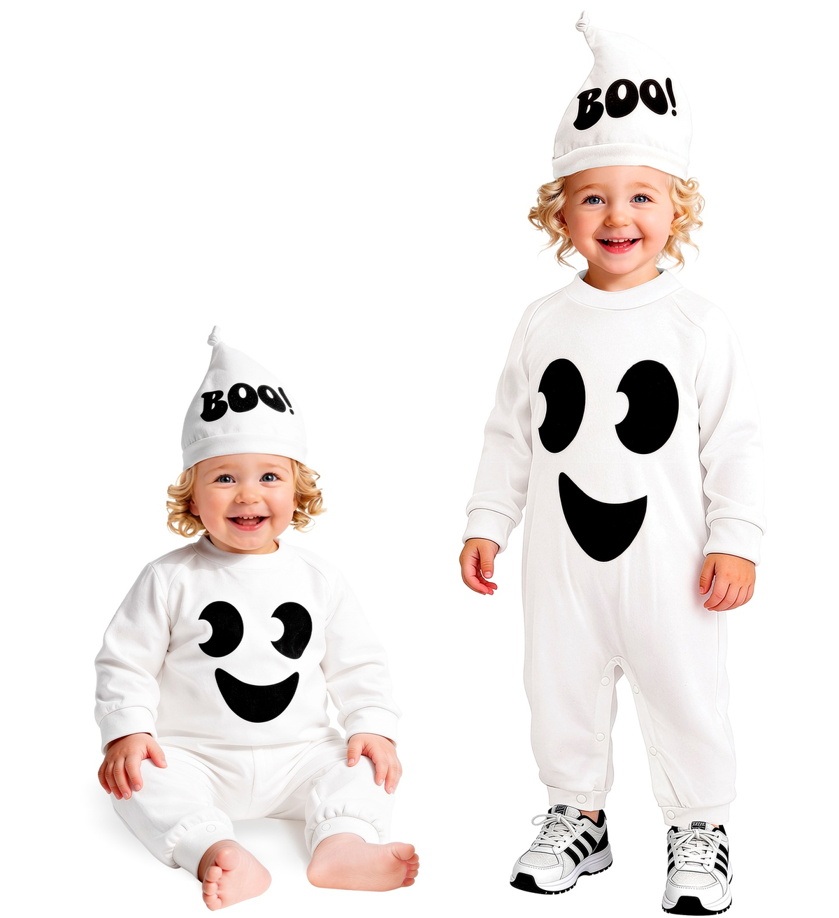 Costume Fantasma Tuta e Copricapo Travestimento Halloween Carnevale Cosplay - 9361