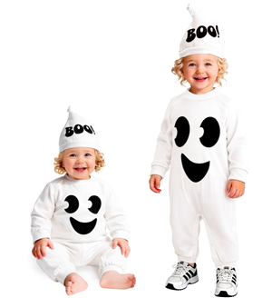 Costume Fantasma Tuta e Copricapo Travestimento Halloween Carnevale Cosplay - 9361