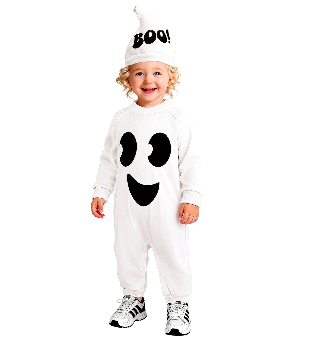 Costume Fantasma Tuta e Copricapo Travestimento Halloween Carnevale Cosplay - 9361