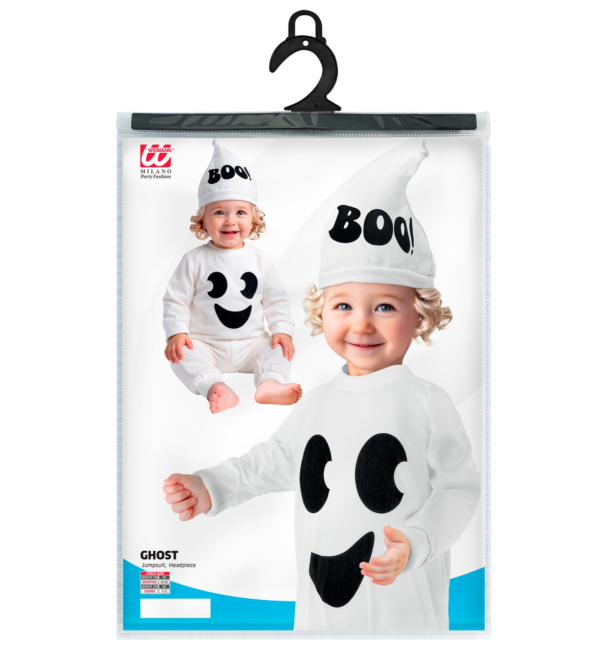 Costume Fantasma Tuta e Copricapo Travestimento Halloween Carnevale Cosplay - 9361